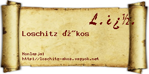 Loschitz Ákos névjegykártya